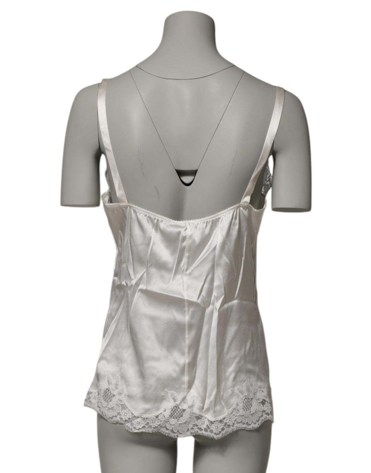 Dolce & Gabbana Off White Floral Lace Tank Lingerie Top