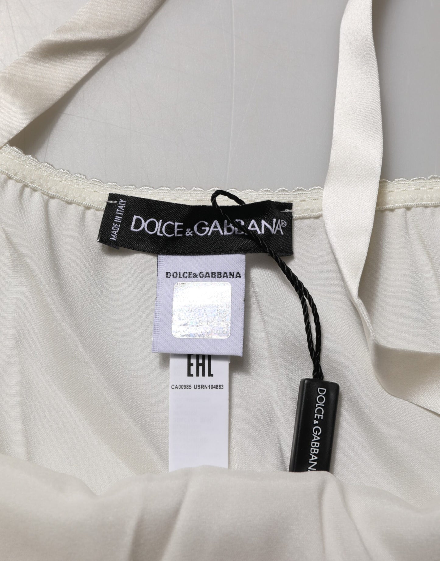 Dolce & Gabbana Off White Floral Lace Tank Lingerie Top