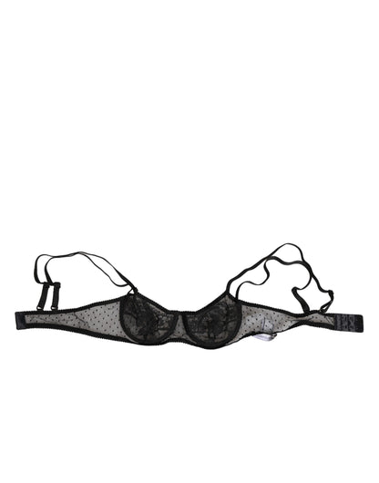Dolce & Gabbana Black Floral Underwired Balconette Bra