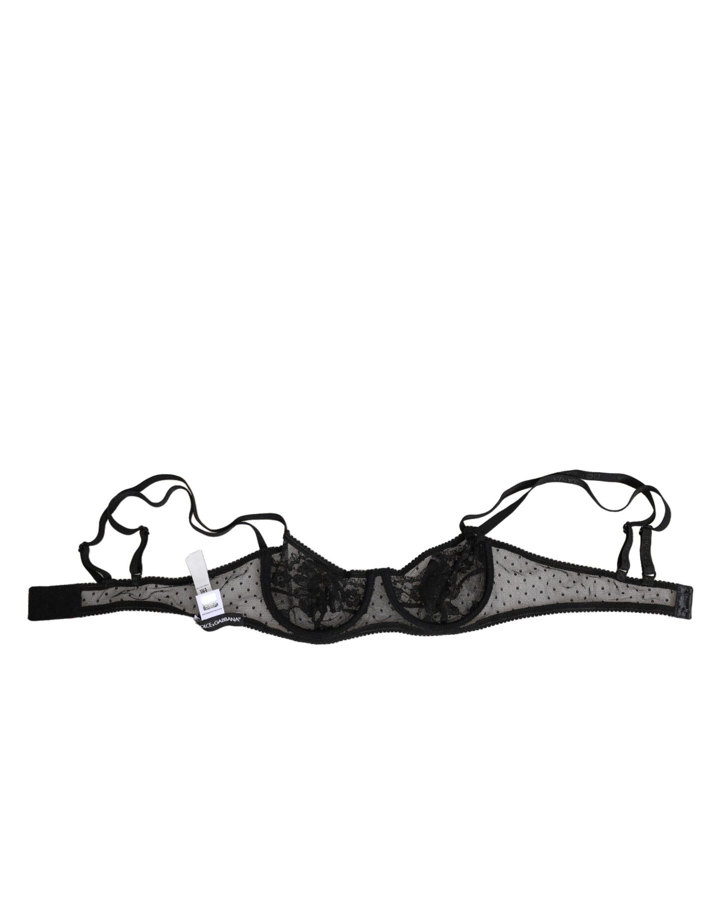 Dolce & Gabbana Black Floral Underwired Balconette Bra
