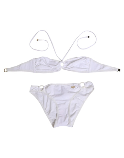 Dolce & Gabbana White Logo Swimsuit 2 Piece Set