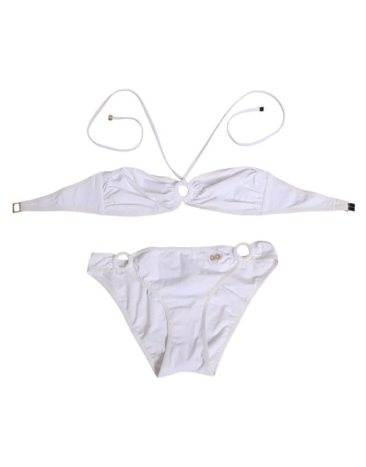 Dolce & Gabbana White Logo Swimsuit 2 Piece Set