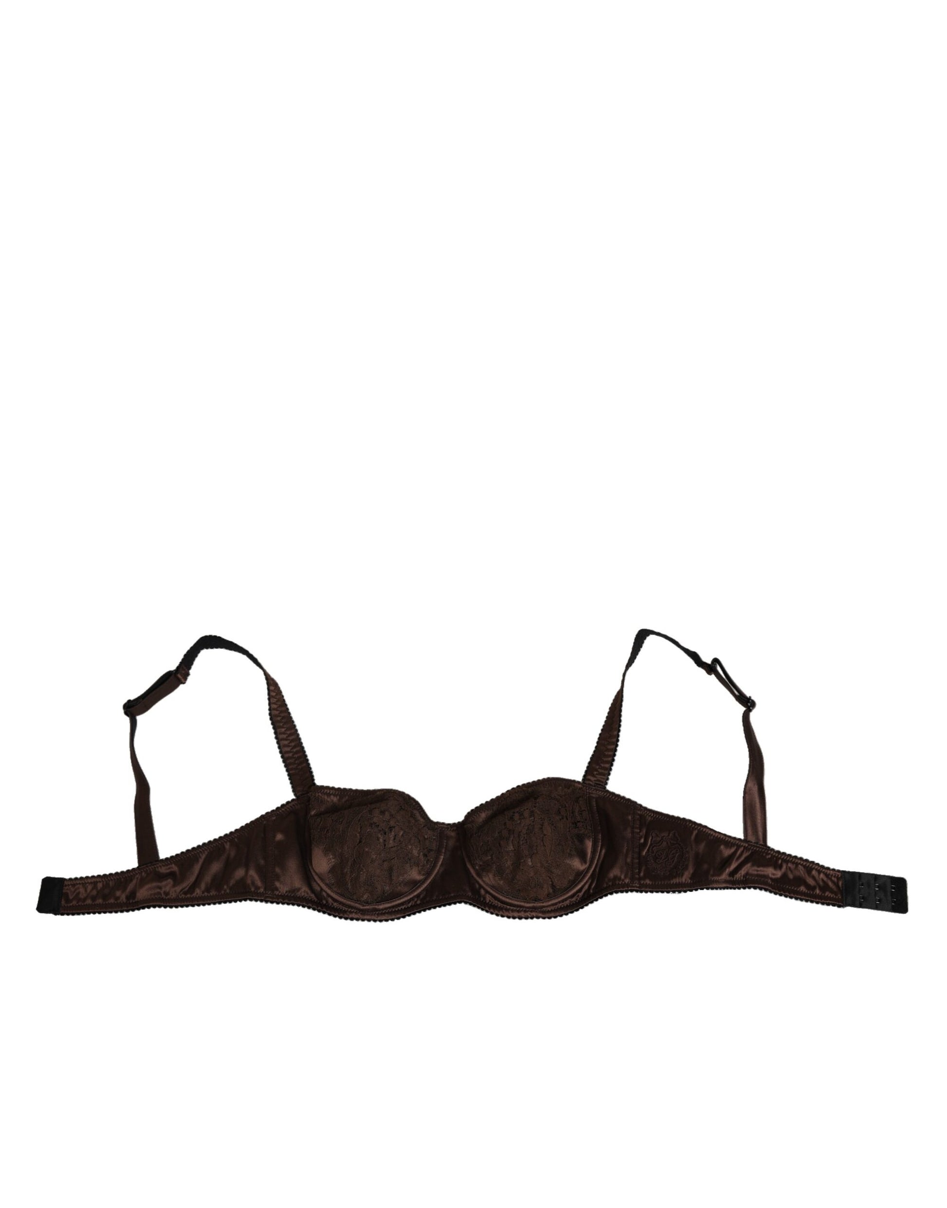 Dolce & Gabbana Brown Silk Underwired Balconette Bra
