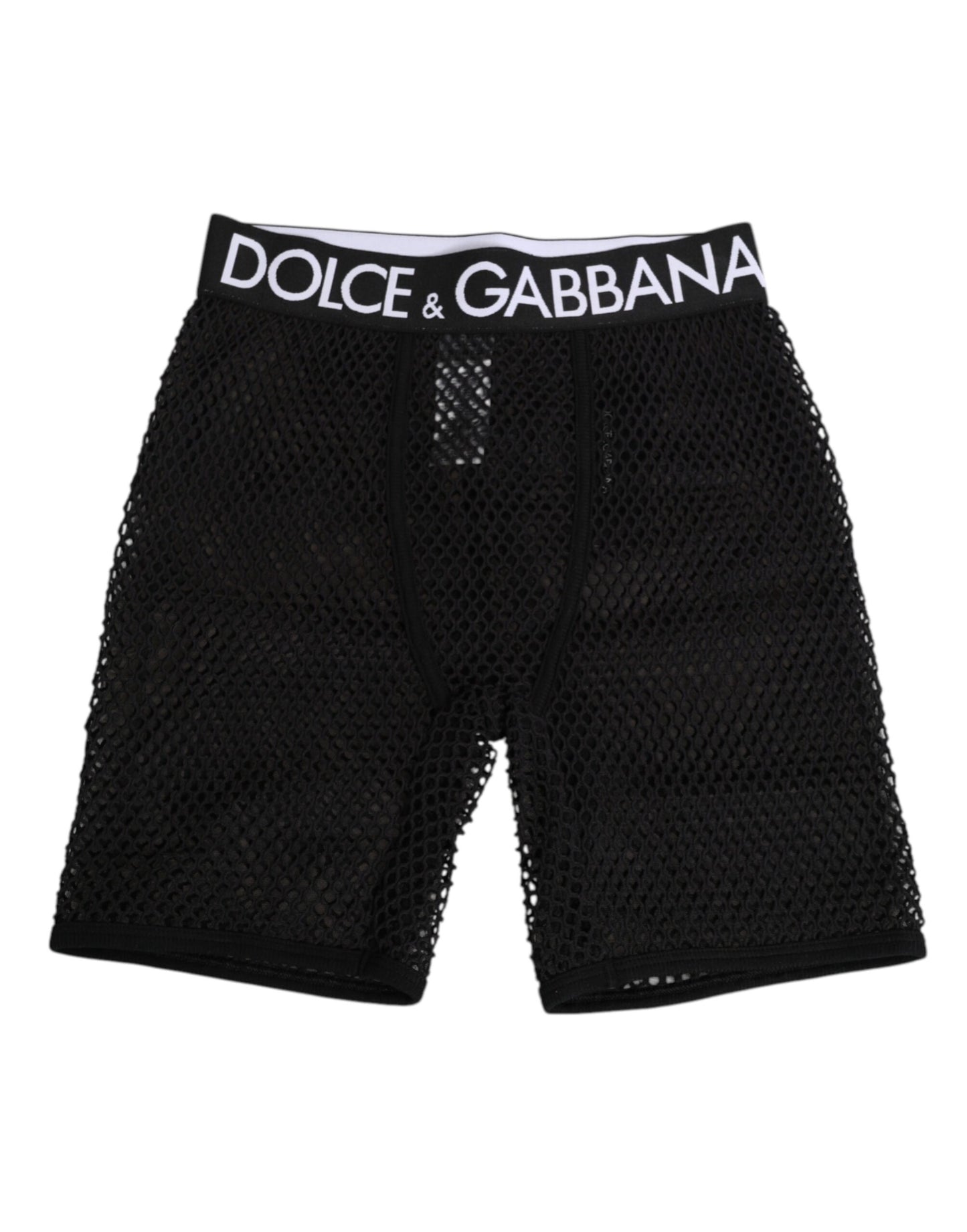 Dolce & Gabbana Black Cotton Logo Midi Trouser Shorts