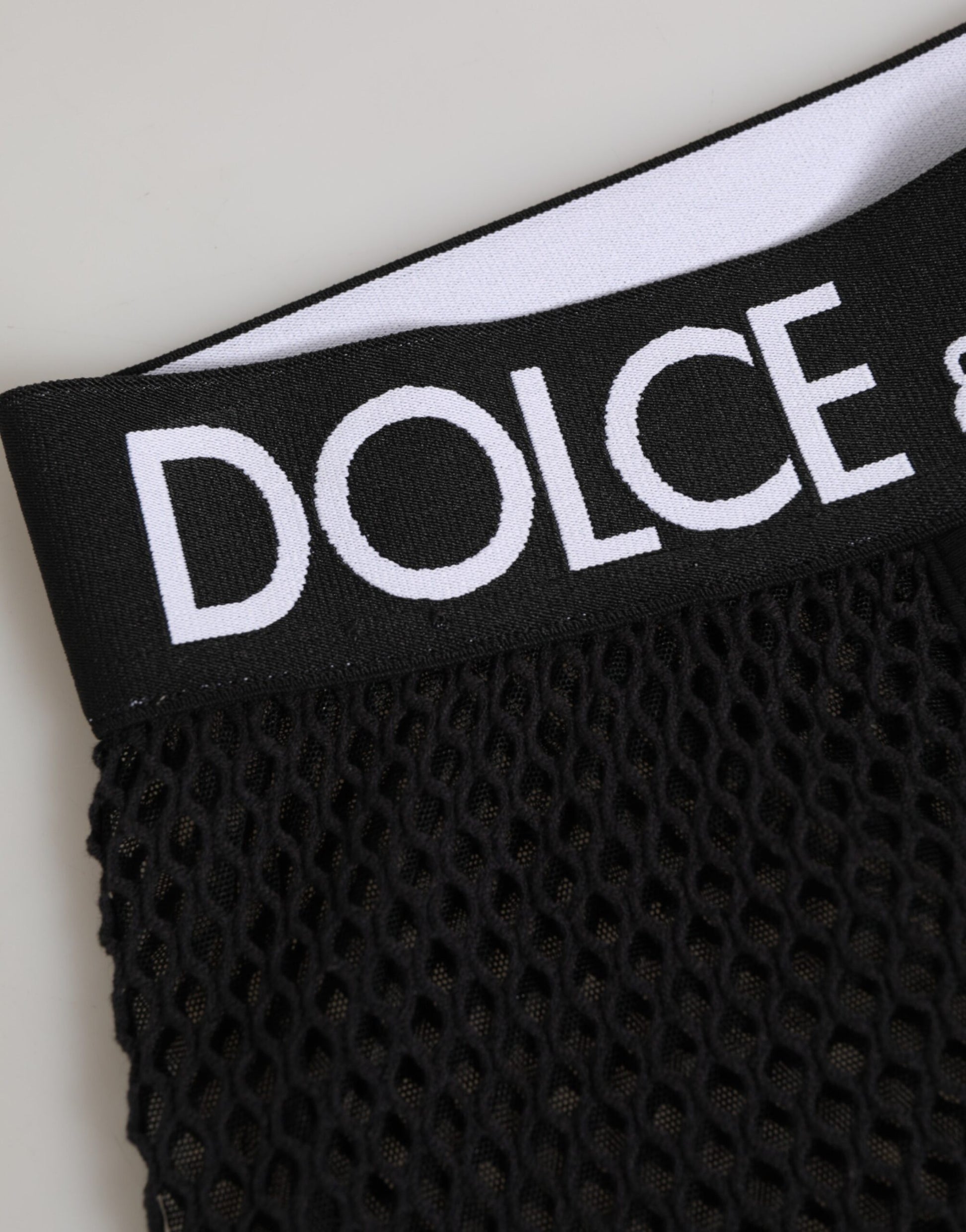 Dolce & Gabbana Black Cotton Logo Midi Trouser Shorts