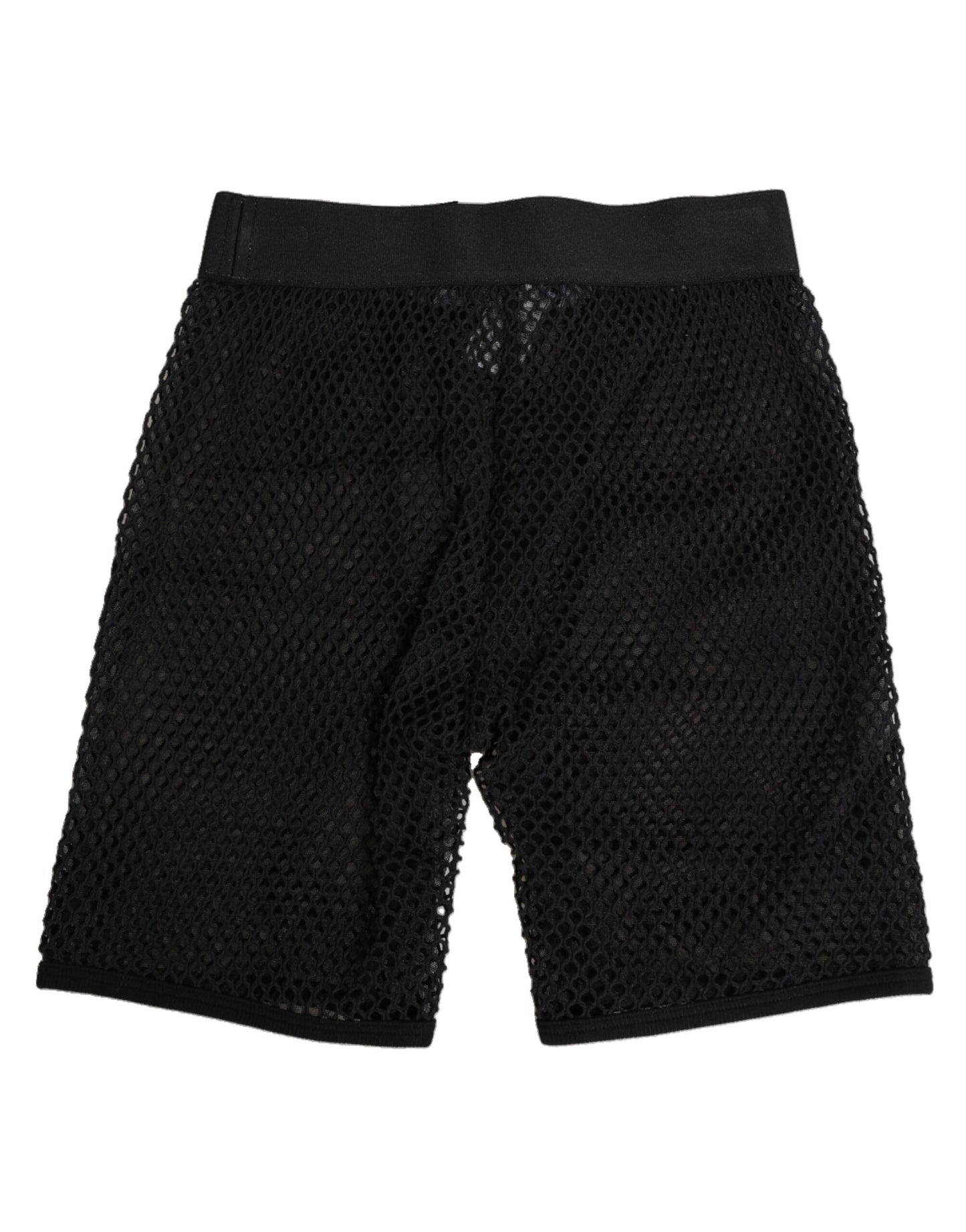 Dolce & Gabbana Black Cotton Logo Midi Trouser Shorts