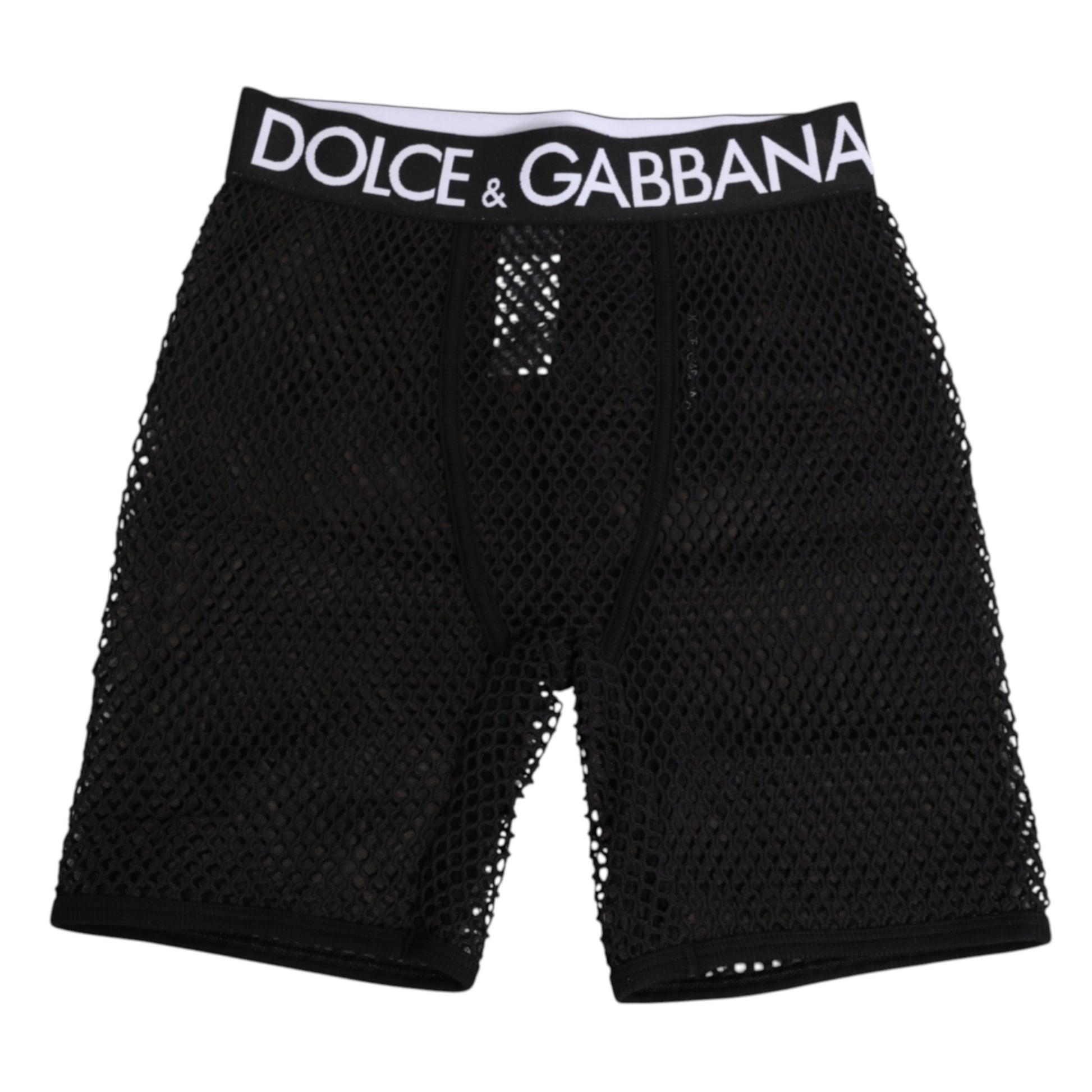 Dolce & Gabbana Black Cotton Logo Midi Trouser Shorts