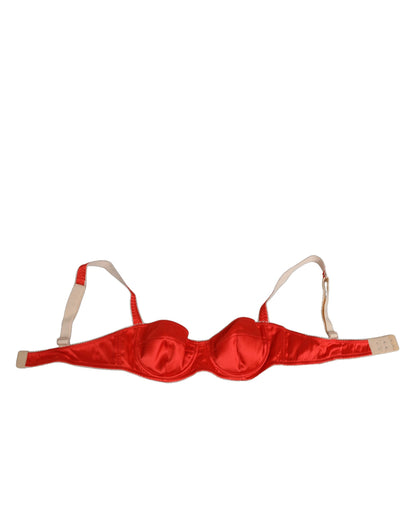 Dolce & Gabbana Red Silk Satin Underwire Bra