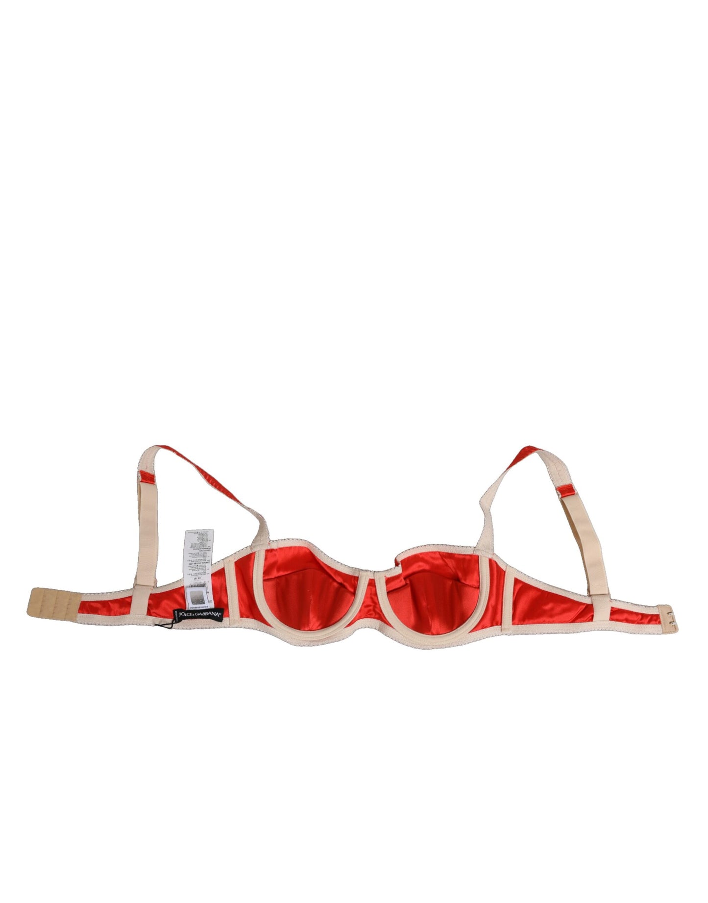 Dolce & Gabbana Red Silk Satin Underwire Bra