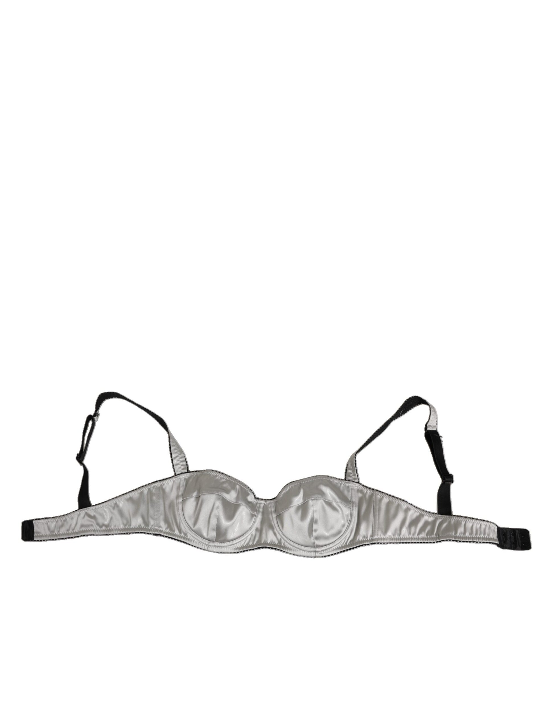 Dolce & Gabbana Gray Acetate Stretch Balconcino Bra