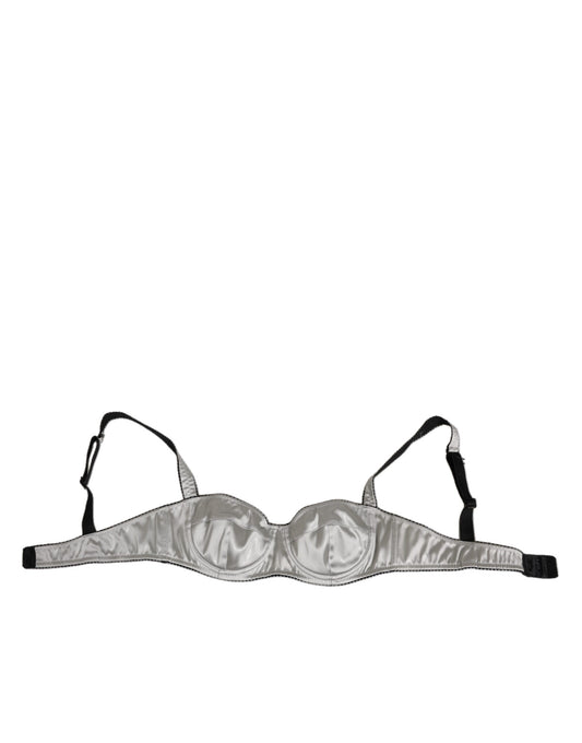 Dolce & Gabbana Gray Acetate Stretch Balconcino Bra