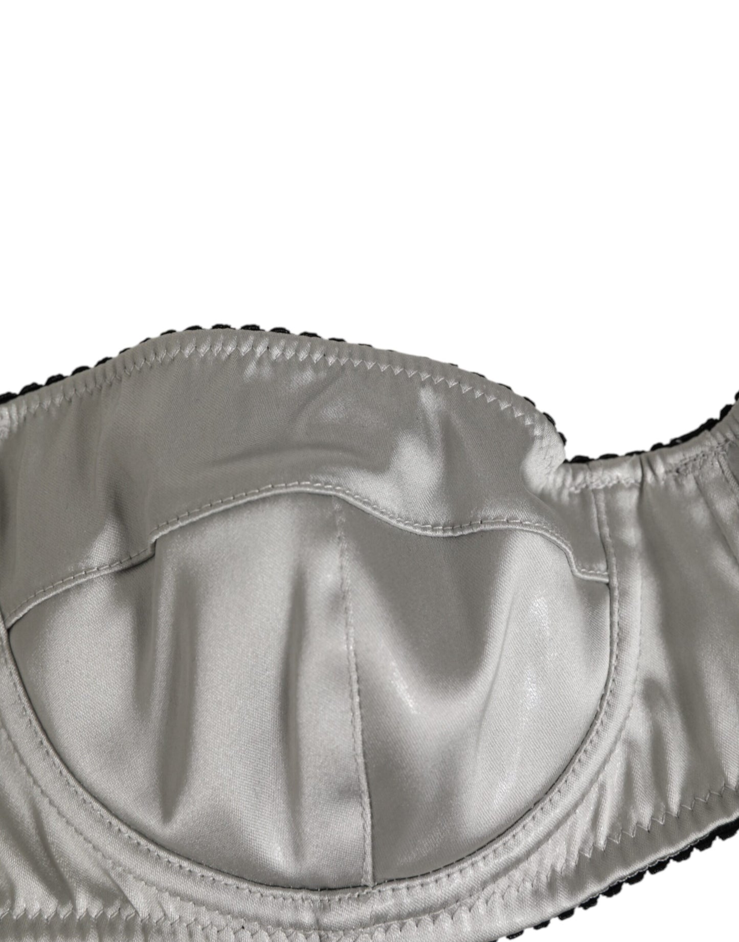 Dolce & Gabbana Gray Acetate Stretch Balconcino Bra