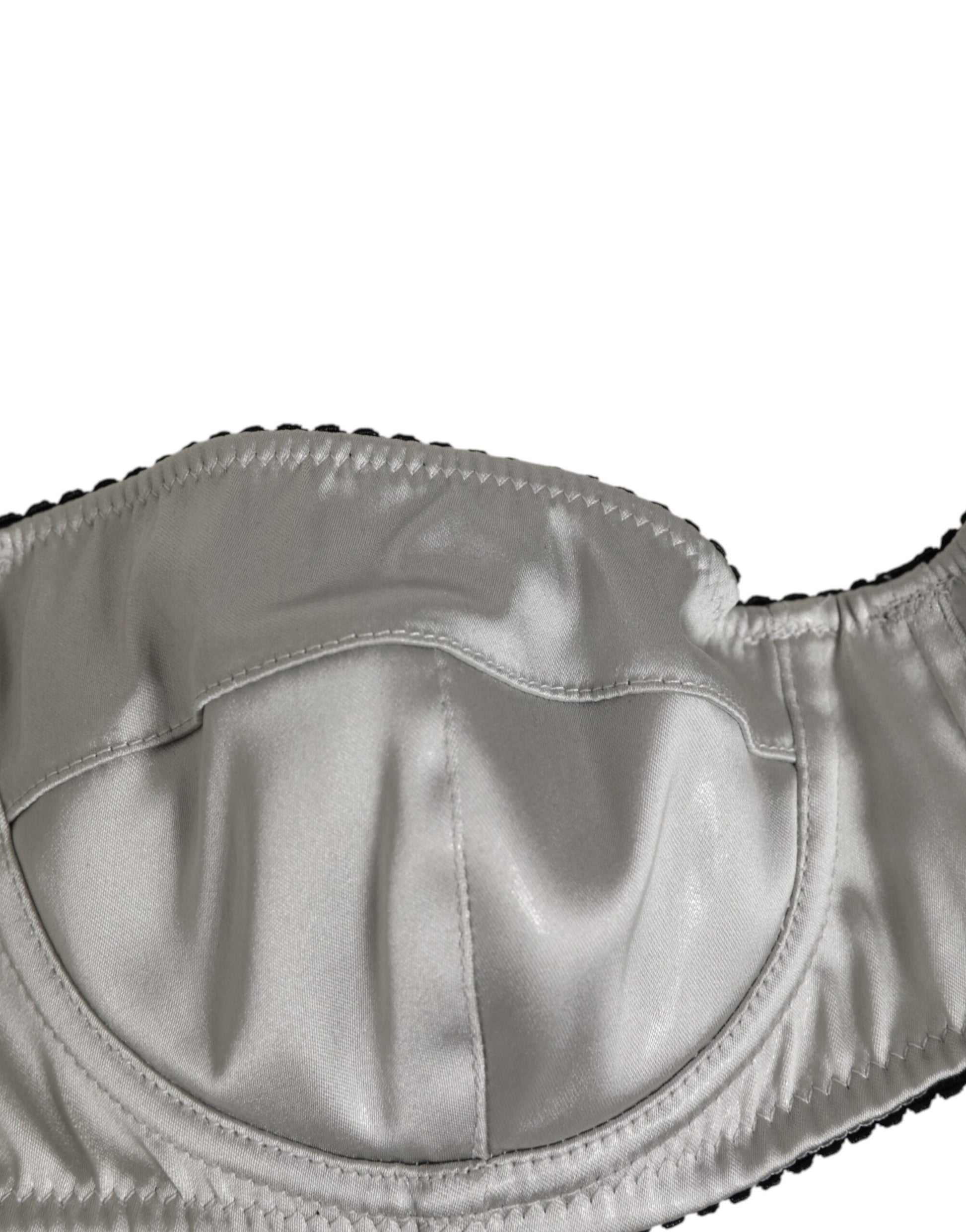 Dolce & Gabbana Gray Acetate Stretch Balconcino Bra