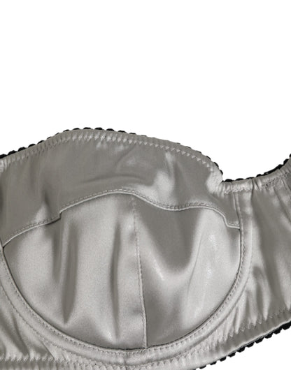Dolce & Gabbana Gray Acetate Stretch Balconcino Bra
