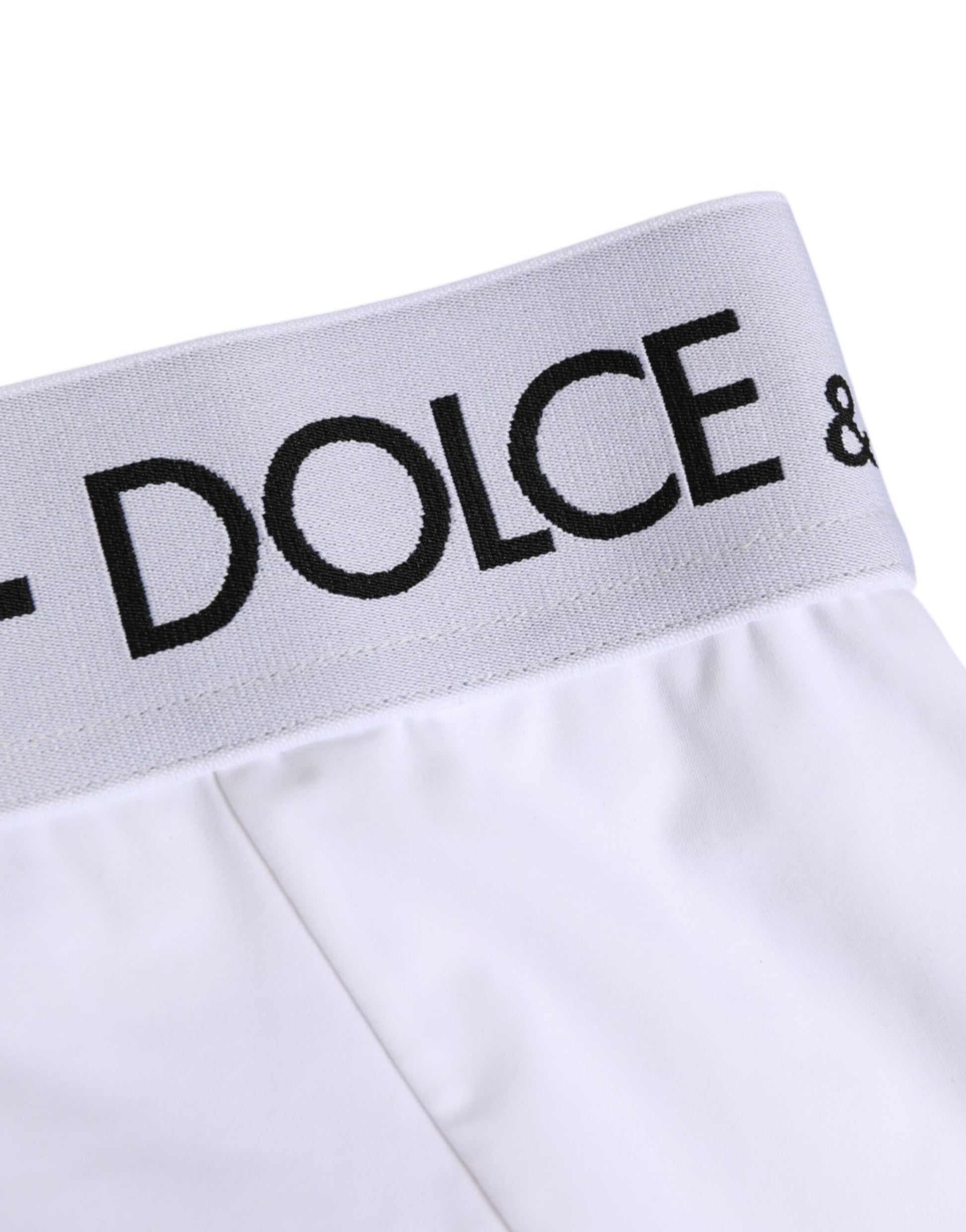 Dolce & Gabbana White Nylon Logo Waistband Panty