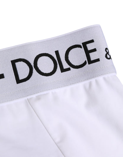 Dolce & Gabbana White Nylon Logo Waistband Panty