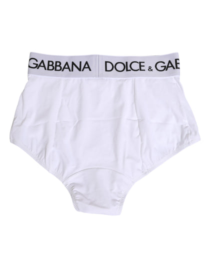 Dolce & Gabbana White Nylon Logo Waistband Panty