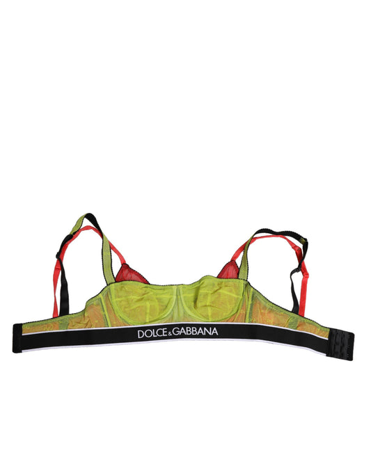 Dolce & Gabbana Green Nylon Soft Cup Balconette Bra