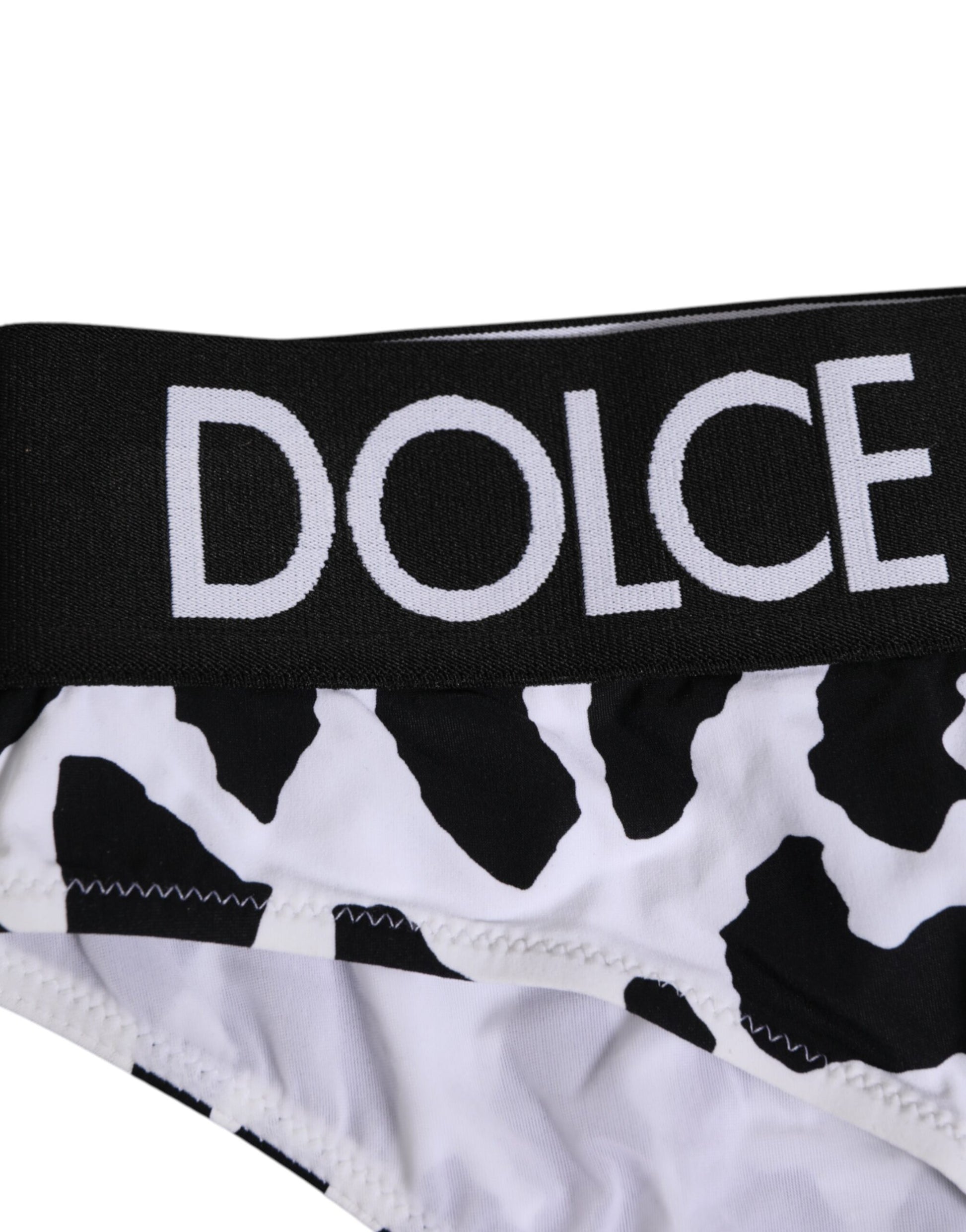 Dolce & Gabbana White Leopard High Waist Panty Underwear