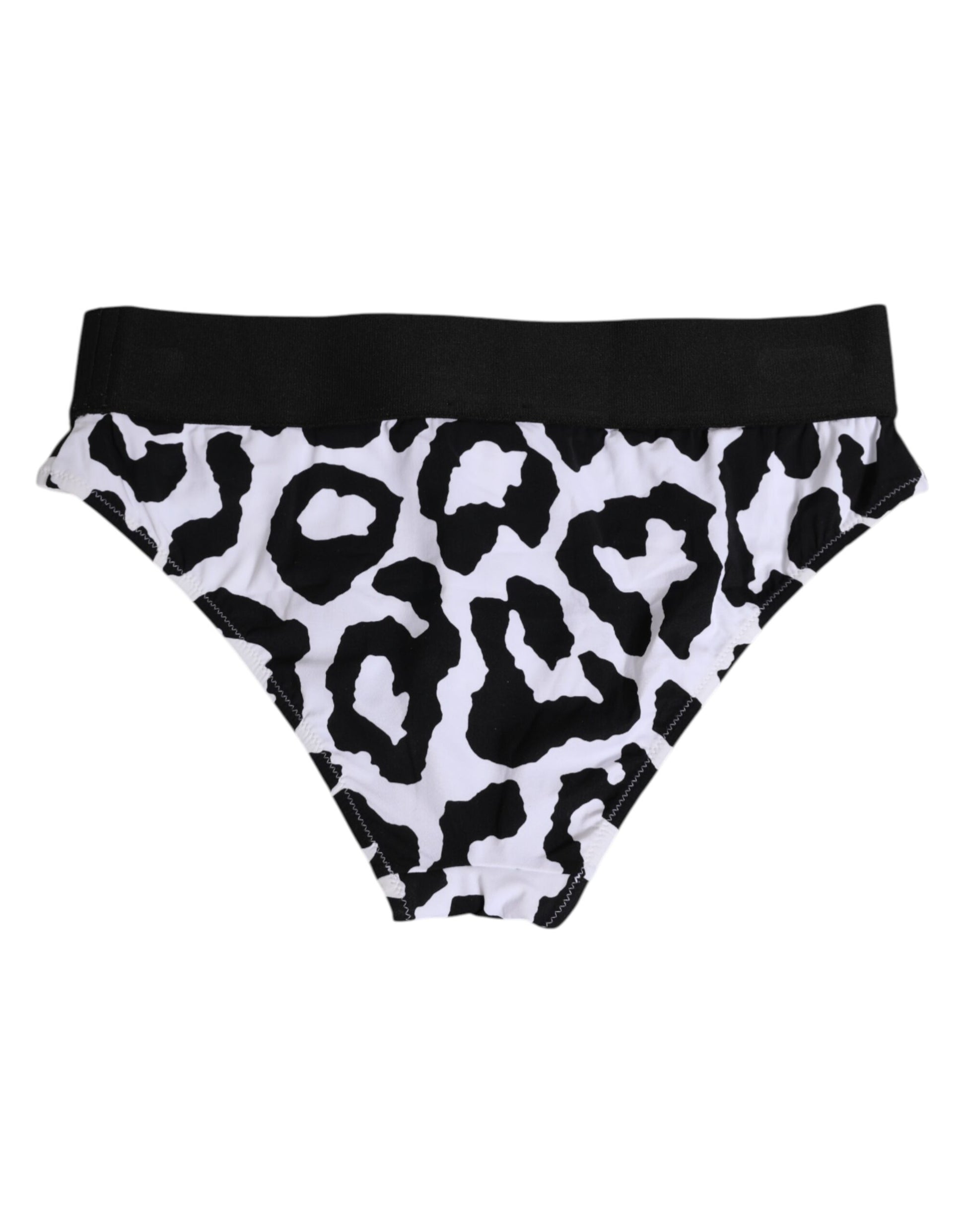 Dolce & Gabbana White Leopard High Waist Panty Underwear