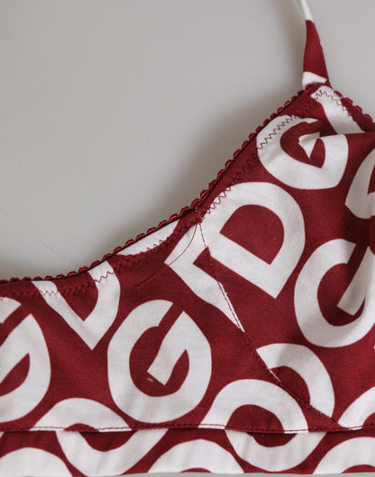 Dolce & Gabbana Red White Logo Mania Soft Cup Bra