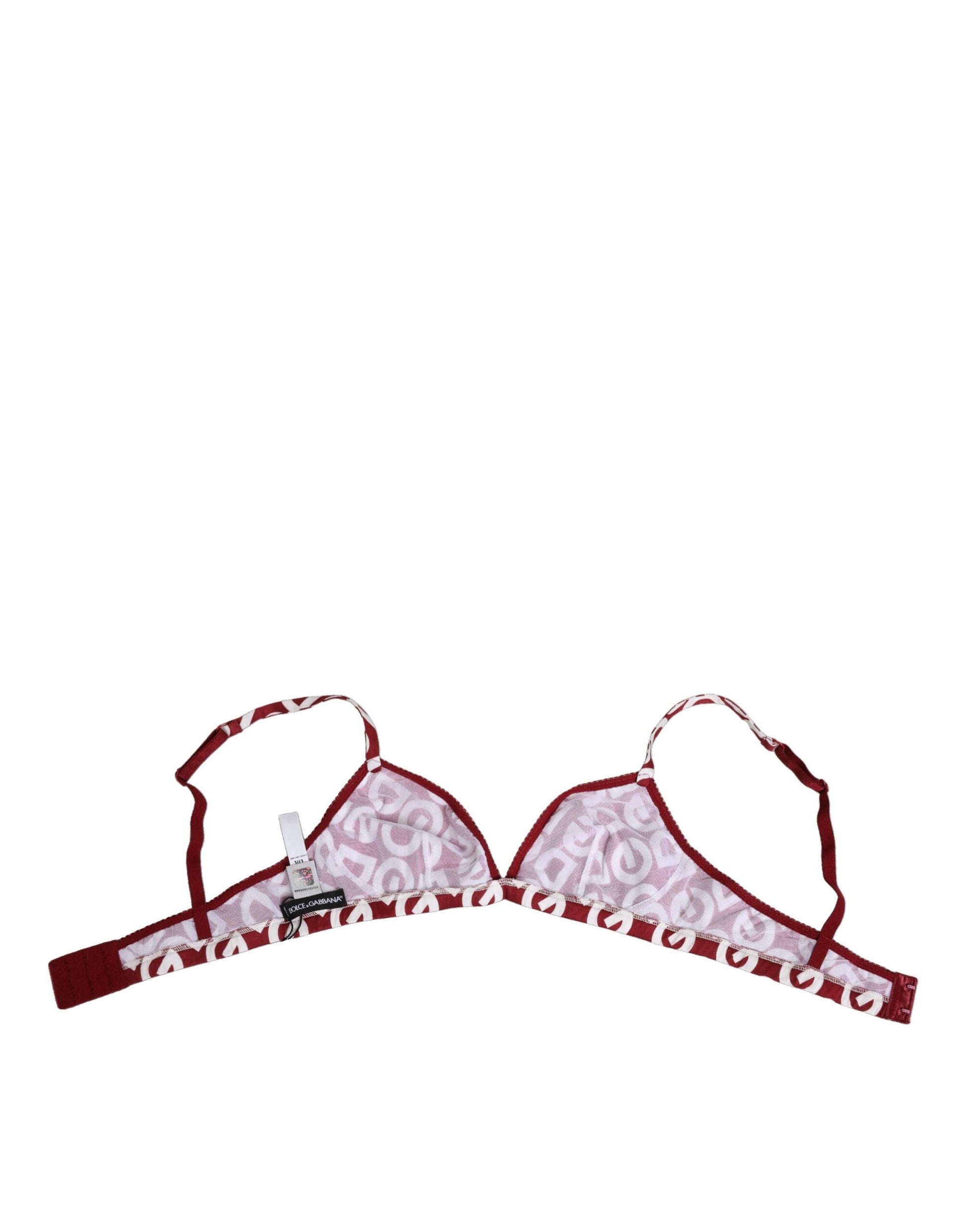 Dolce & Gabbana Red White Logo Mania Soft Cup Bra