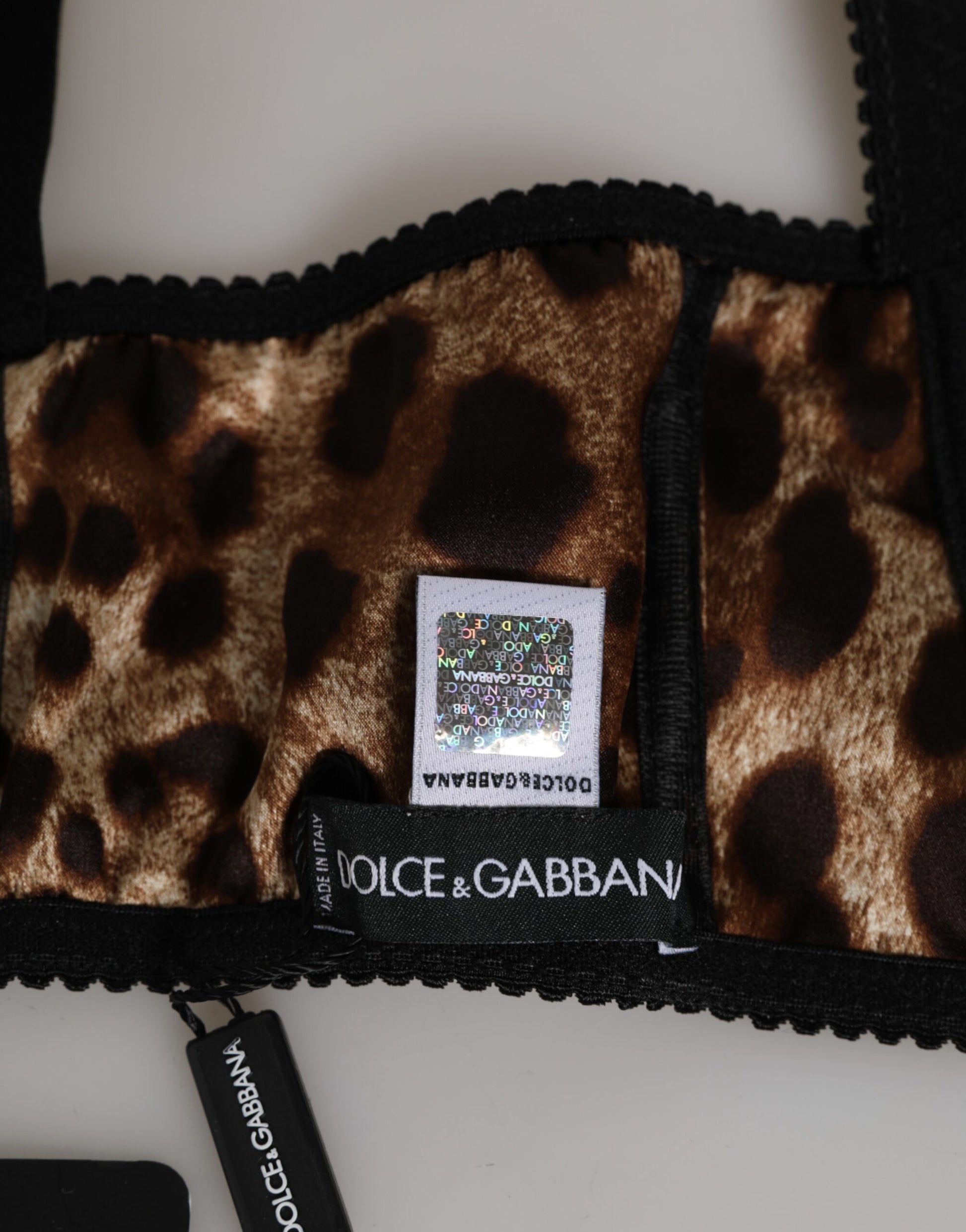 Dolce & Gabbana Brown Leopard Silk Balconette Bra