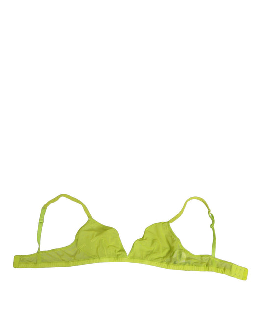 Dolce & Gabbana Yellow Green Nylon Soft Cup Brassiere