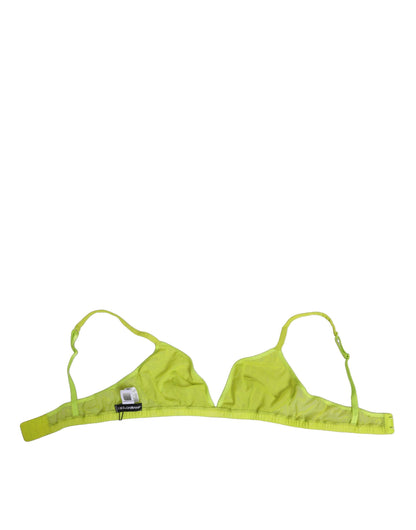 Dolce & Gabbana Yellow Green Nylon Soft Cup Brassiere