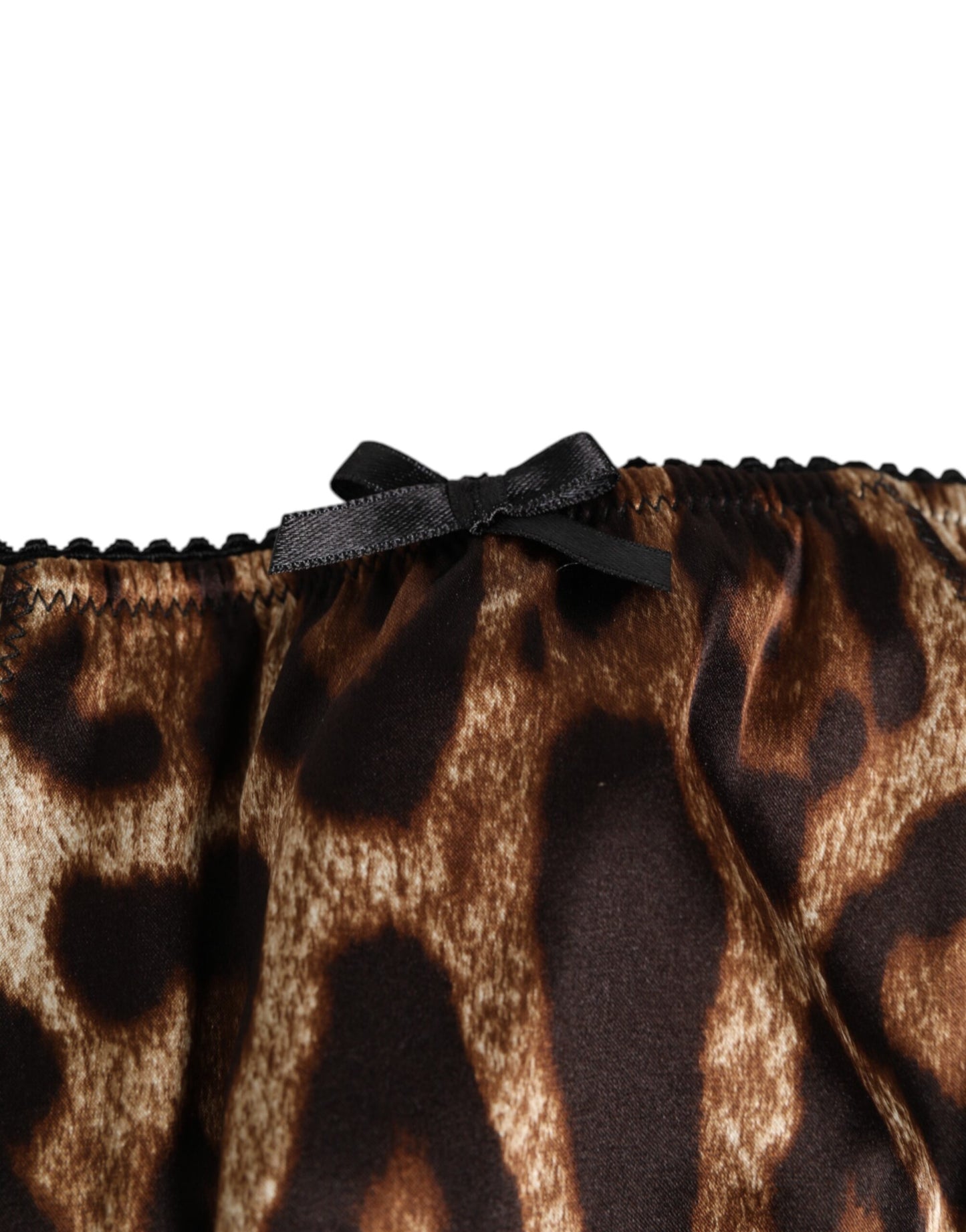 Dolce & Gabbana Brown Leopard Silk Mid Waist Panty