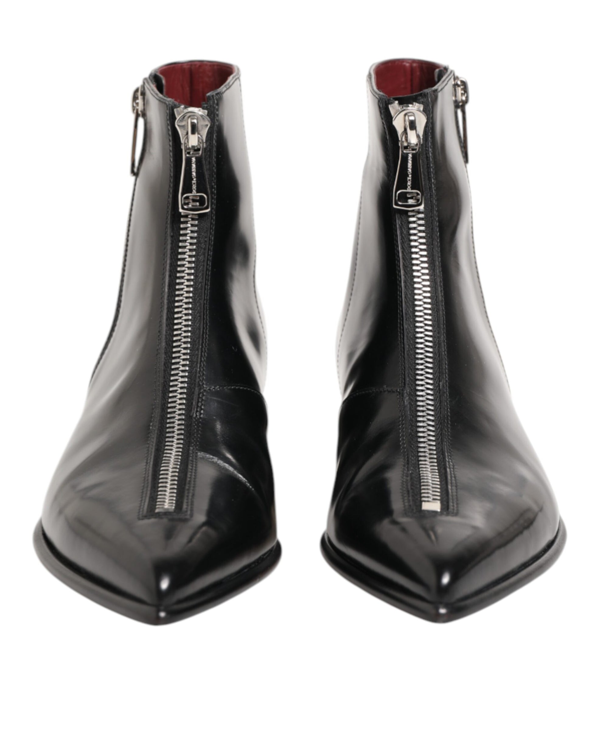 Dolce & Gabbana Black Calfskin Leather Men’s Short Boots
