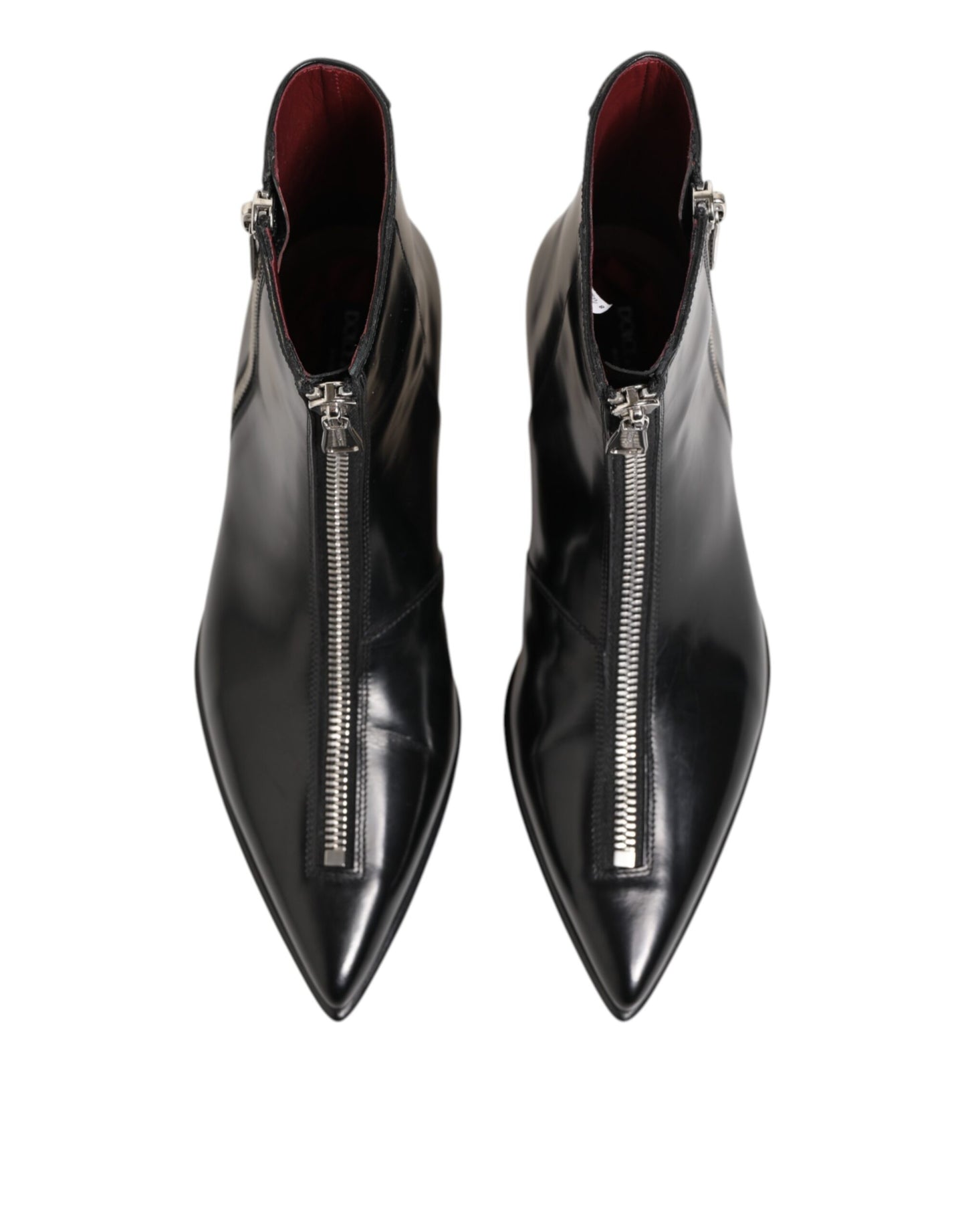 Dolce & Gabbana Black Calfskin Leather Men’s Short Boots