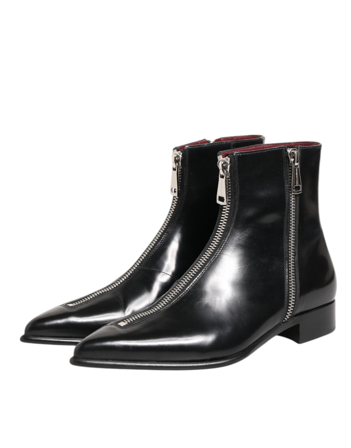 Dolce & Gabbana Black Calfskin Leather Men’s Short Boots