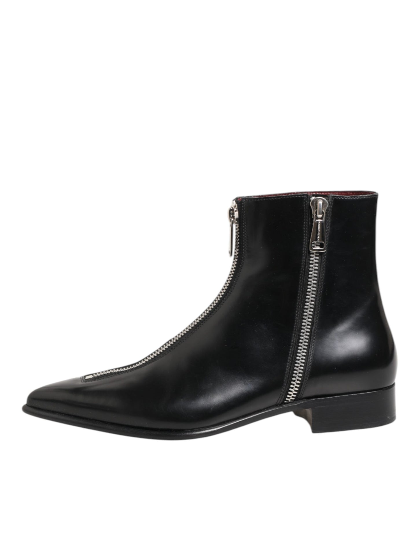 Dolce & Gabbana Black Calfskin Leather Men’s Short Boots