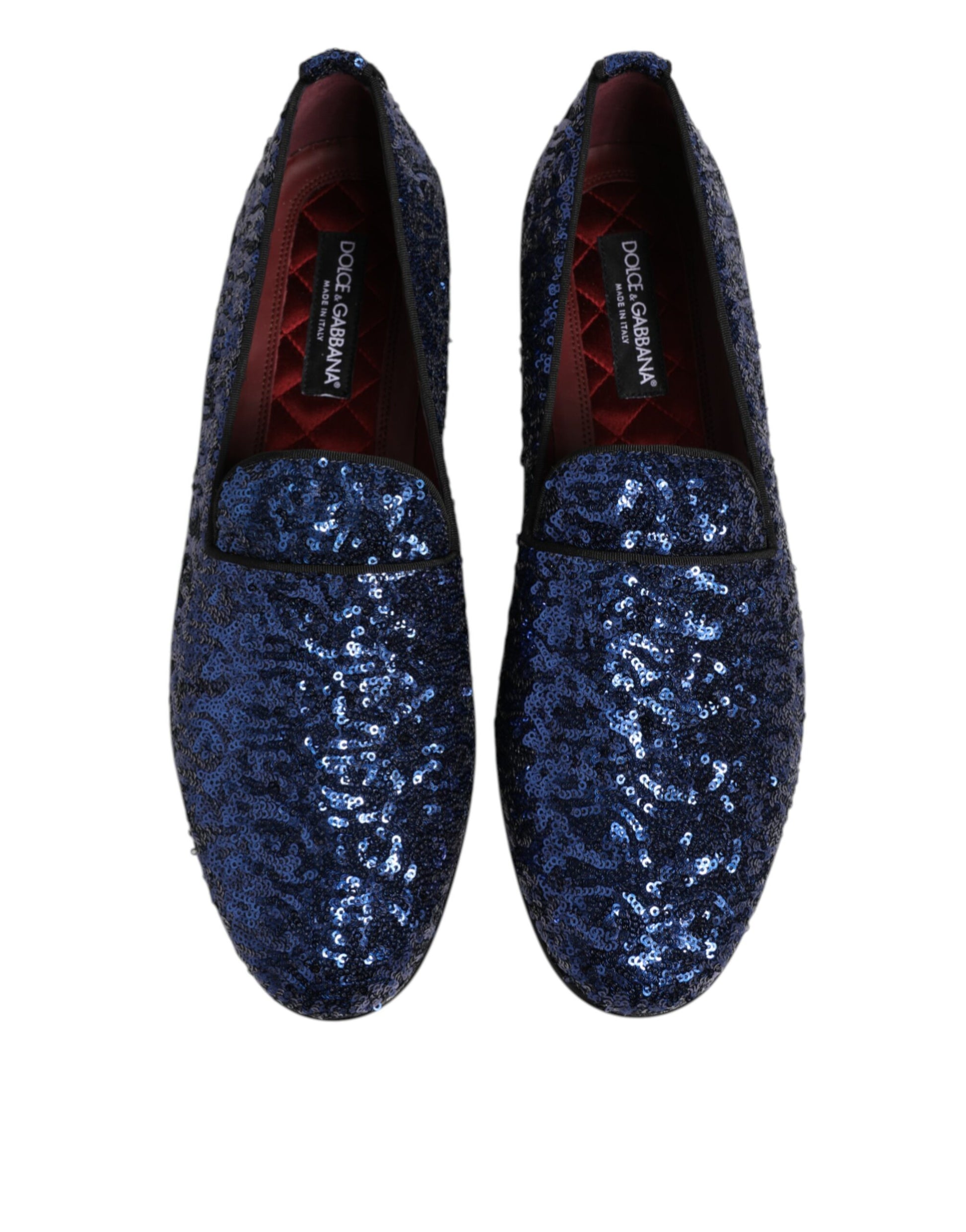 Dolce & Gabbana Blue Sequined Loafers for Men