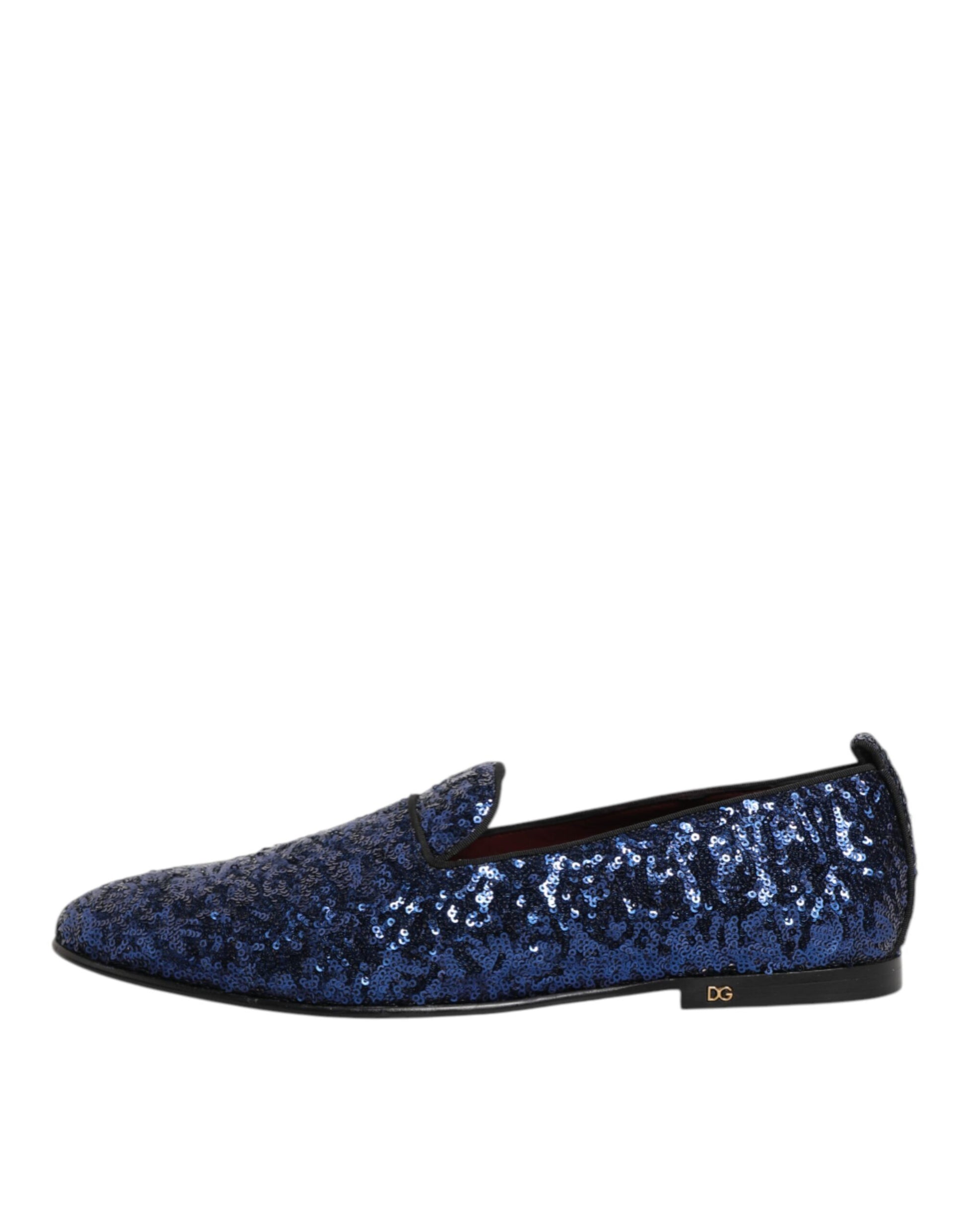 Dolce & Gabbana Blue Sequined Loafers for Men