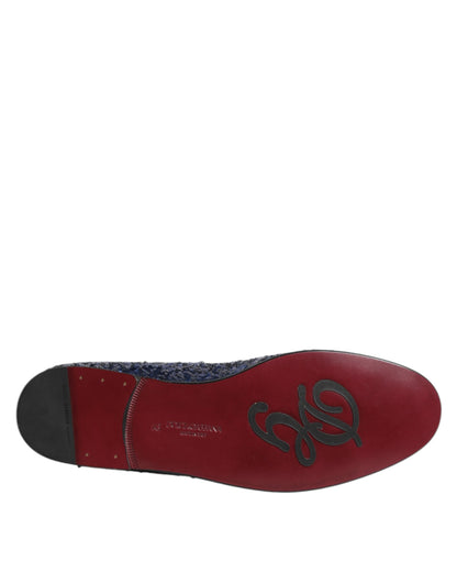 Dolce & Gabbana Blue Sequined Loafers for Men