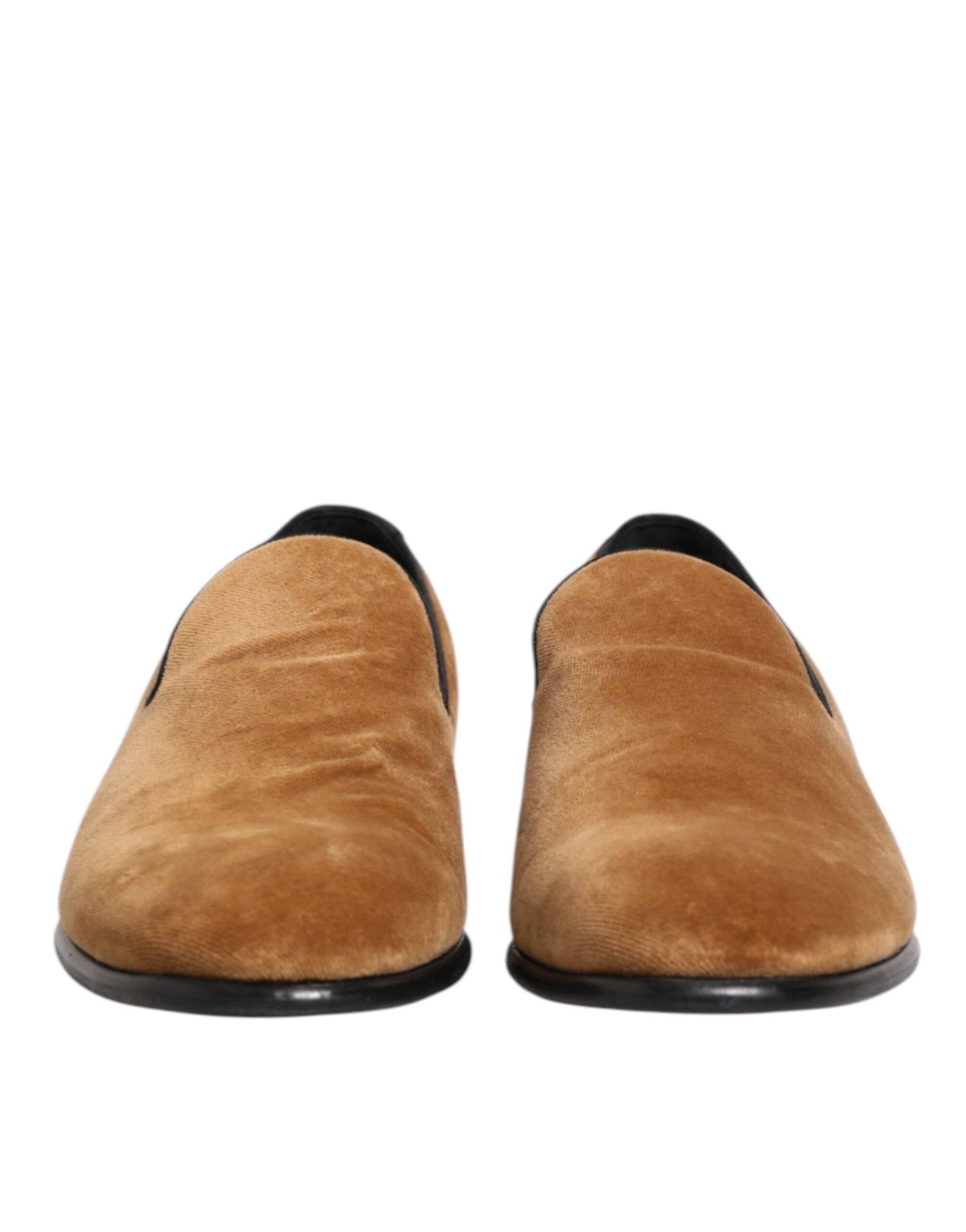 Dolce & Gabbana Brown Suede Slip-On Men Loafers Formal Shoes