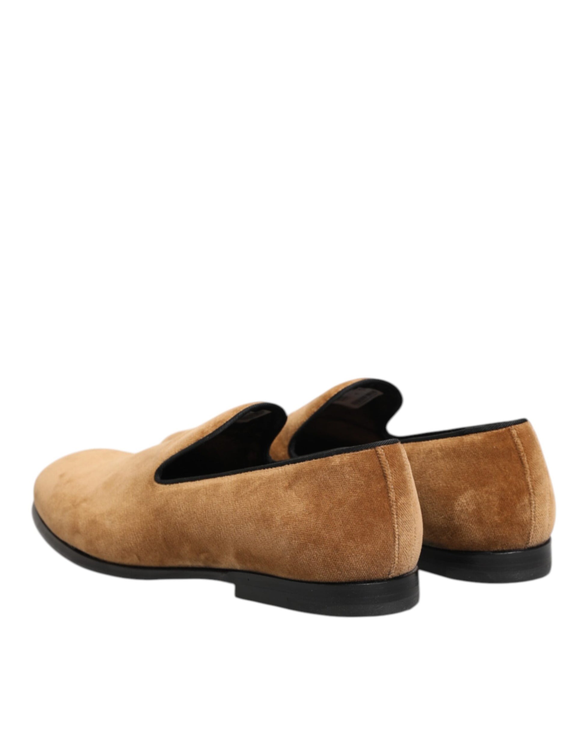 Dolce & Gabbana Brown Suede Slip-On Men Loafers Formal Shoes