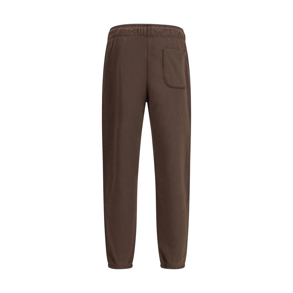 New Balance Brown Elastic-Waistband Logo-Patch Track Pants