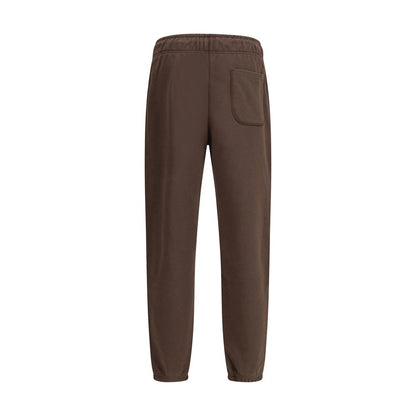 New Balance Brown Elastic-Waistband Logo-Patch Track Pants