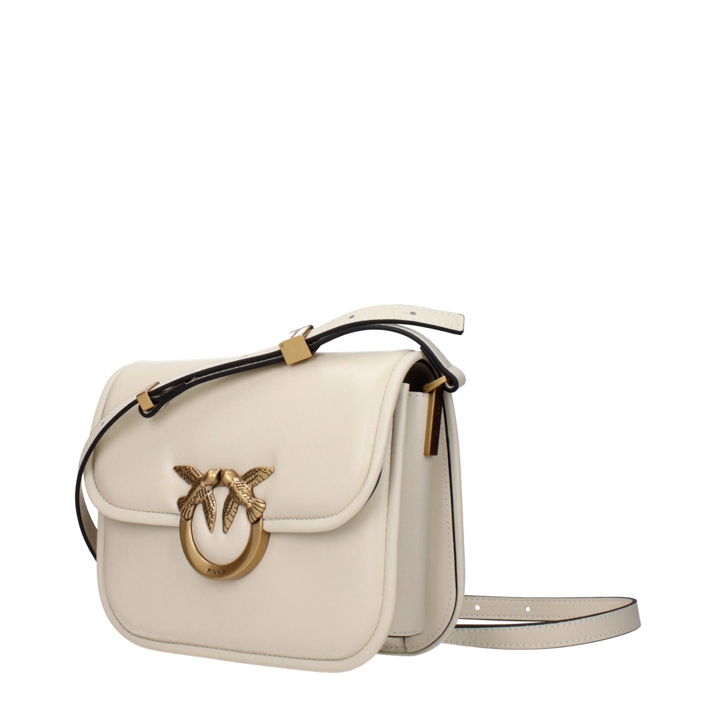 PINKO Beige Leather Crossbody Bag - Chic Italian Elegance