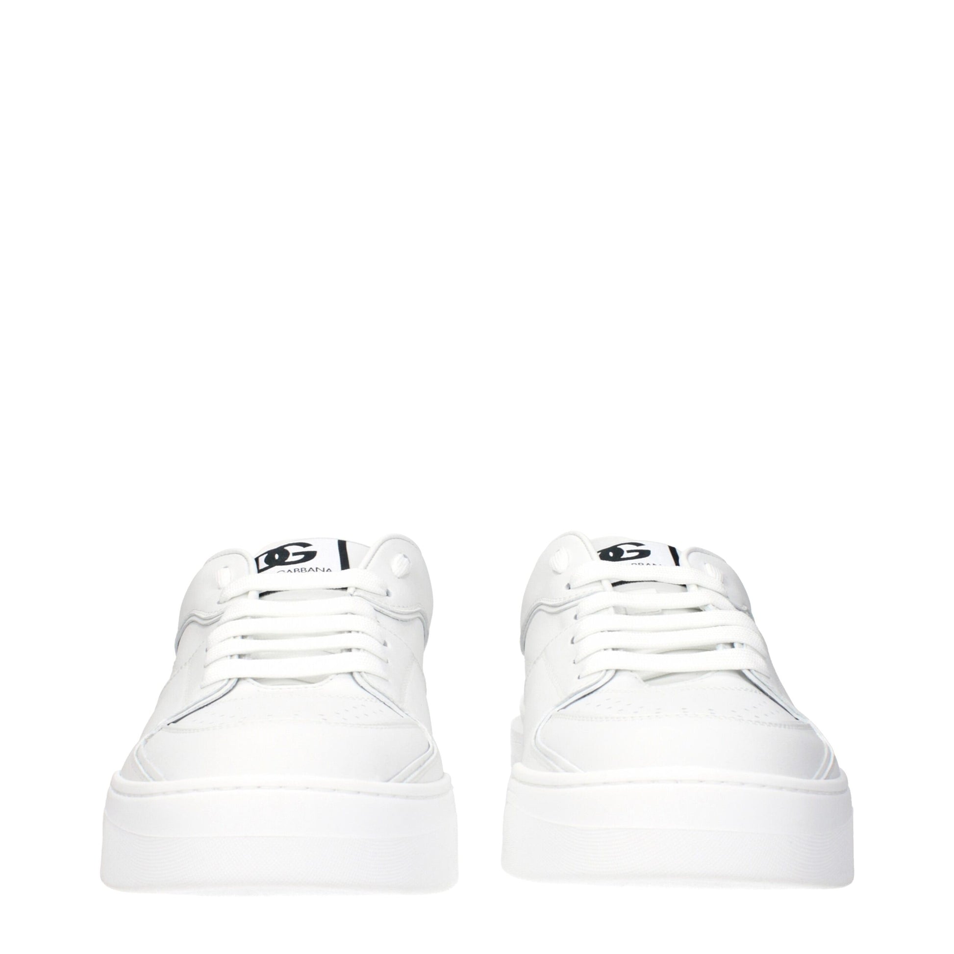 Dolce & Gabbana White Leather Low Tops