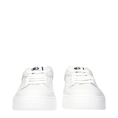 Dolce & Gabbana White Leather Low Tops