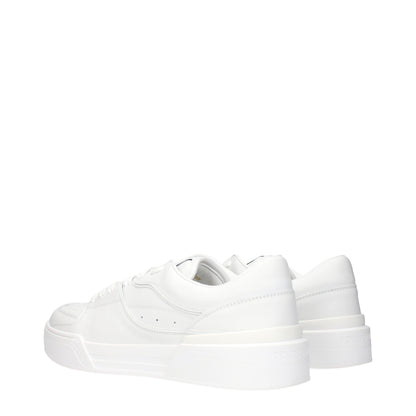 Dolce & Gabbana White Leather Low Tops