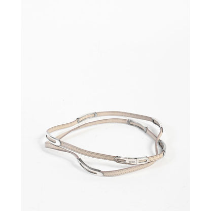 Tod's Beige Leather and Military Green Women's Bracelet Made in Italy