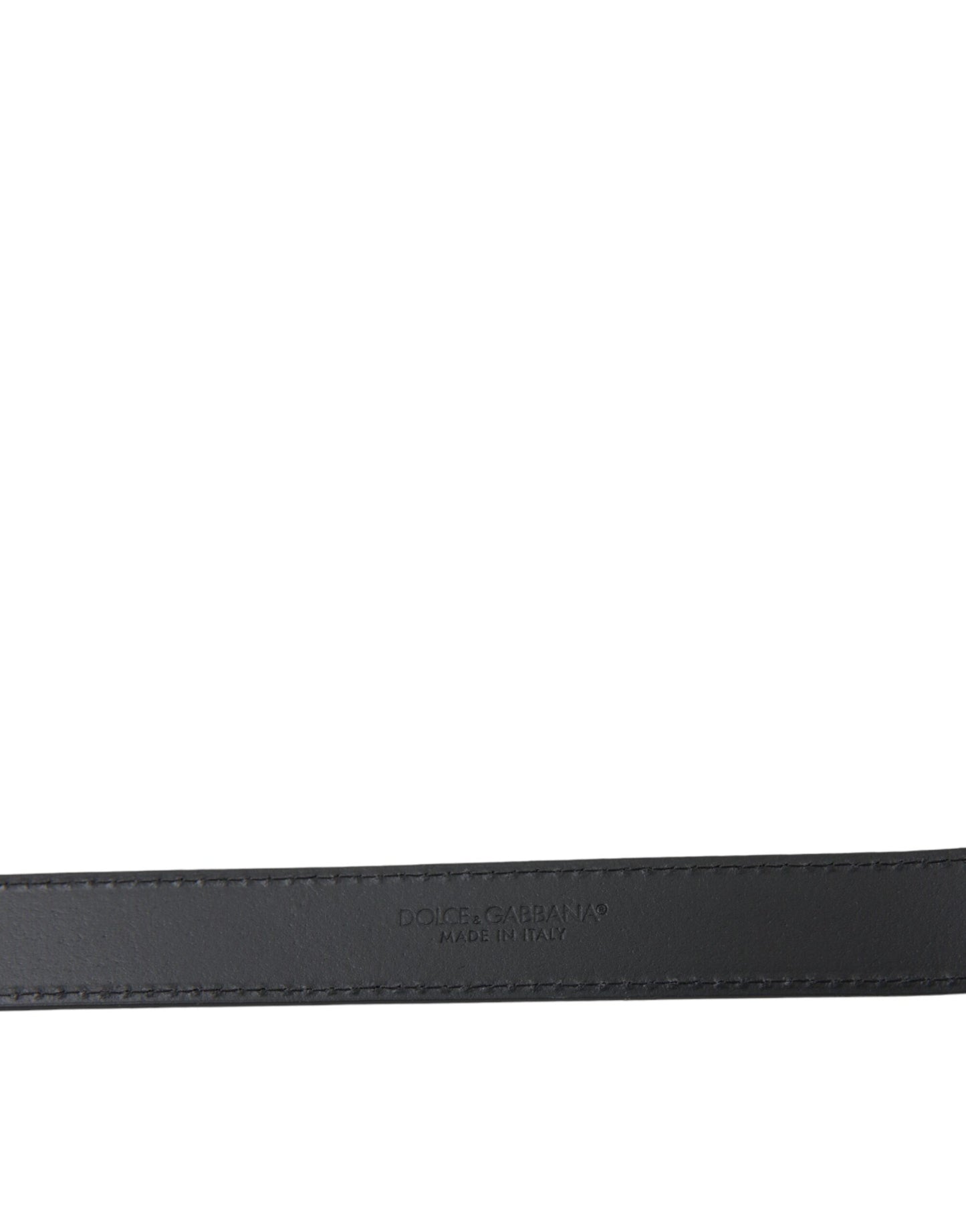 Dolce & Gabbana Black Leather Silver Metal Buckle Belt for Men
