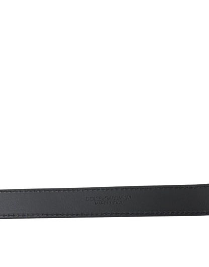 Dolce & Gabbana Black Leather Silver Metal Buckle Belt for Men