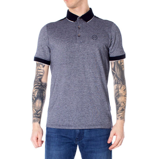 Armani Exchange Blue Cotton Polo Shirt for Men