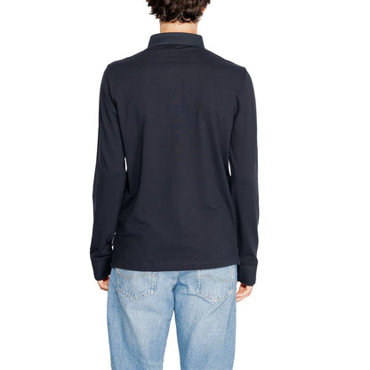 Armani Exchange Blue Cotton Long Sleeve Polo